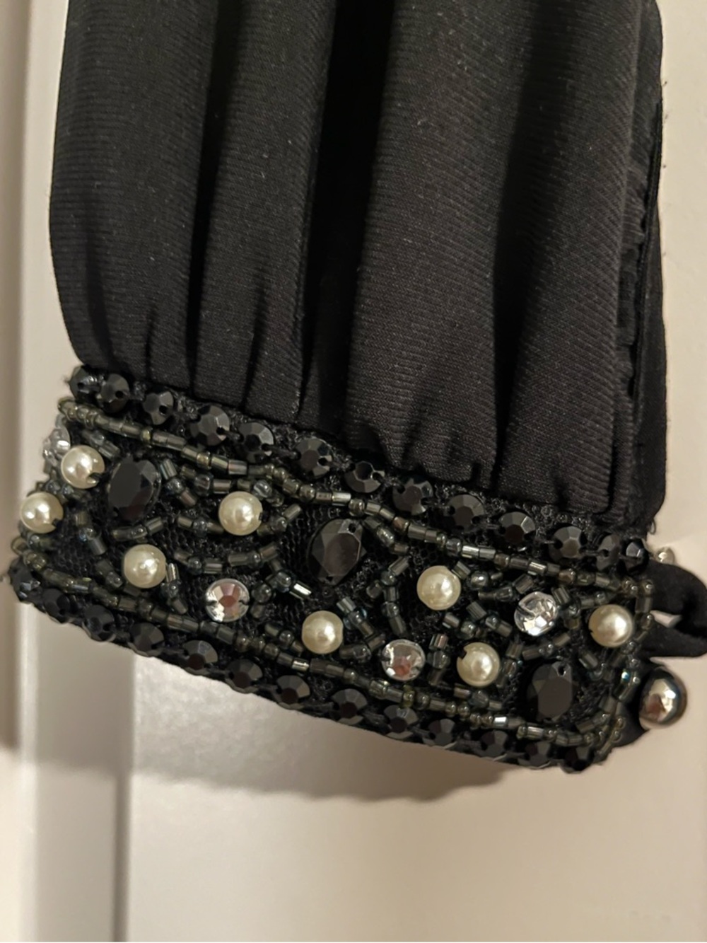 Love Republic Black Mini Dress with Rhinestone Cuffs Size Small - Picture 4 of 5